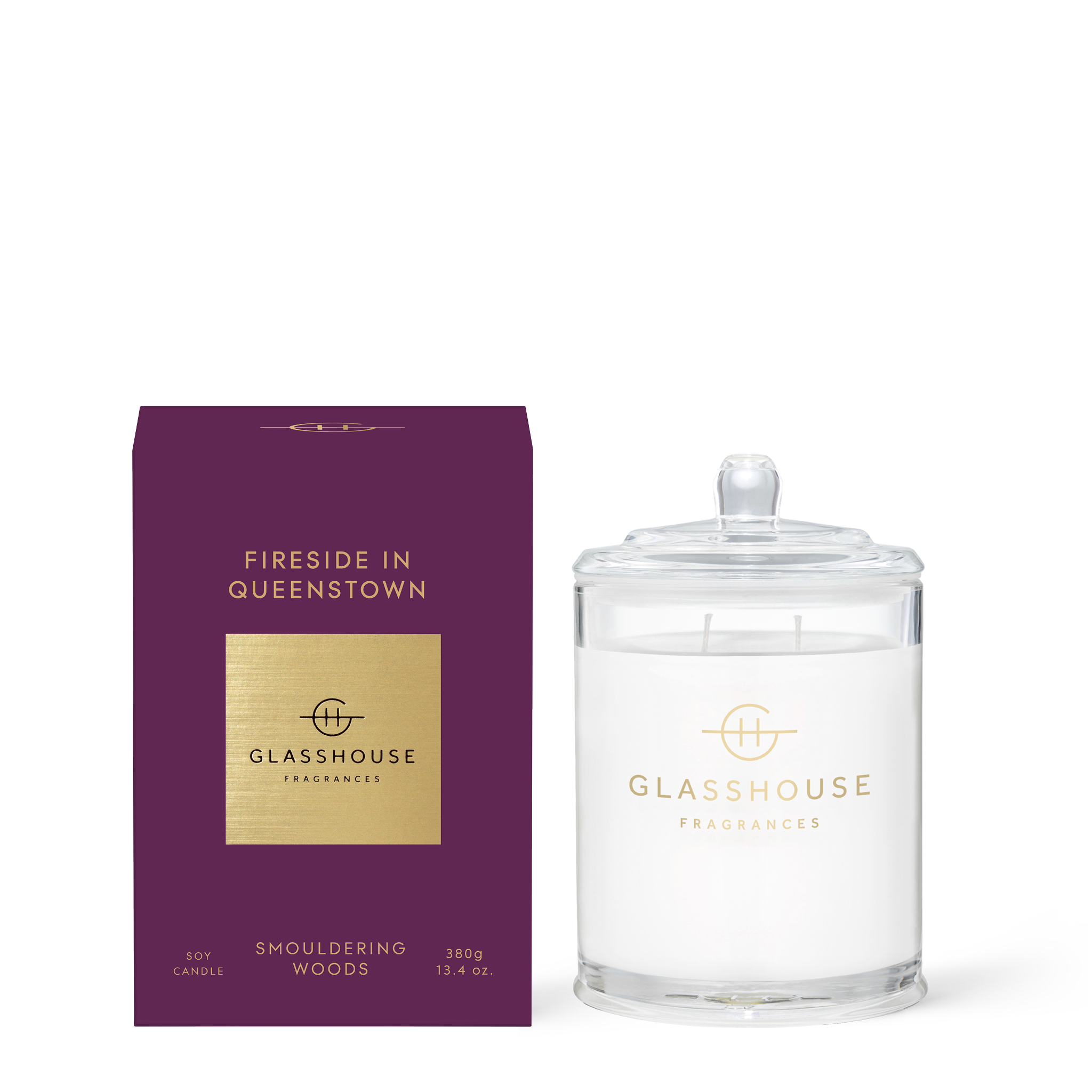 Fireside in Queenstown 380g Soy Candle Glasshouse Fragrances