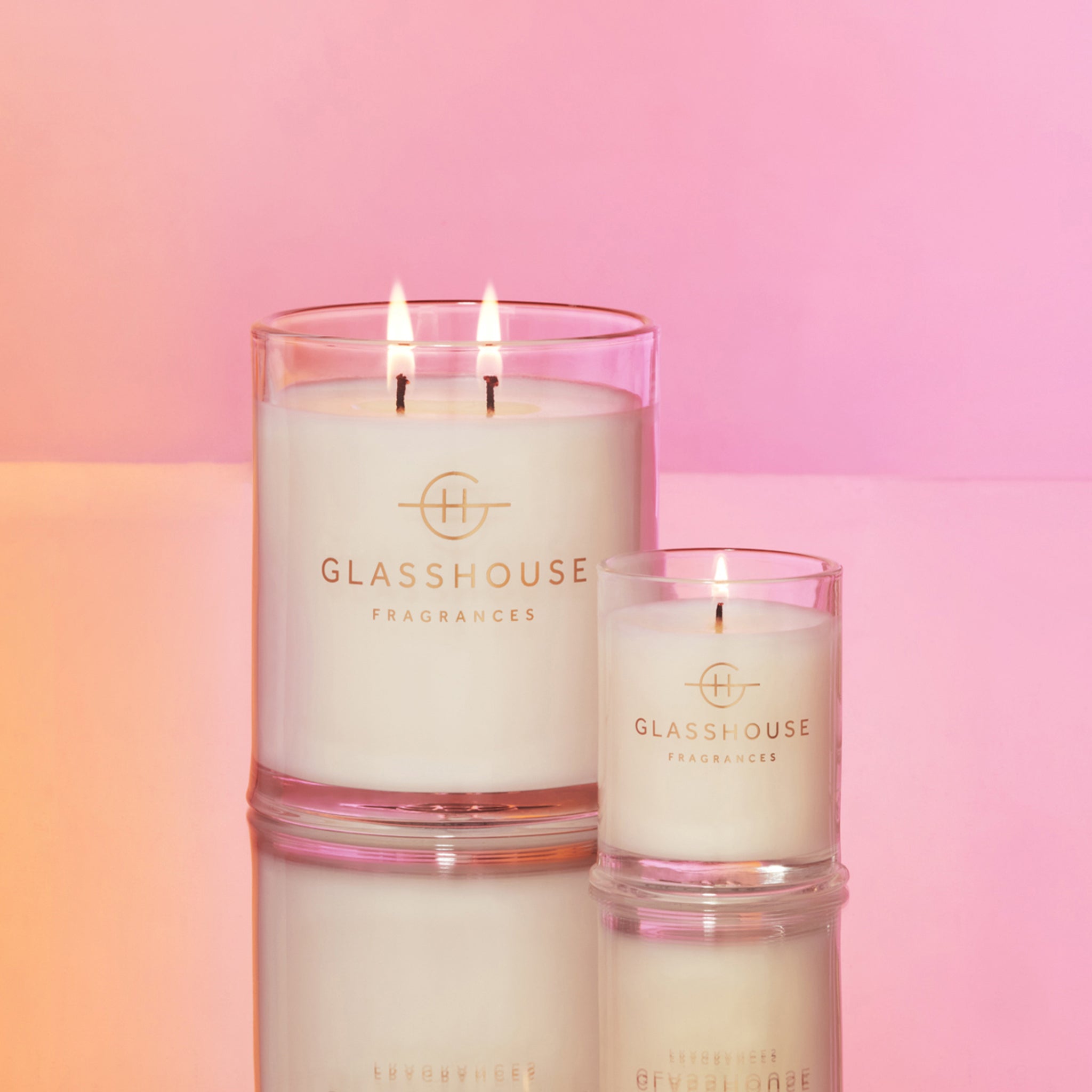 Sunsets In Capri 380g and 60g Triple Scented Soy Candles Lifestyle Image